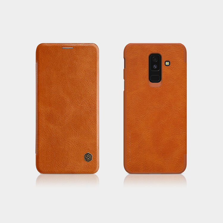 Nillkin Qin kožené flipové pouzdro pro Samsung Galaxy A6 Plus (2018) - červené