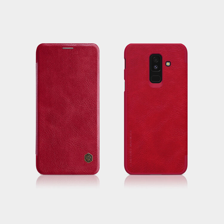 Nillkin Qin kožené flipové pouzdro pro Samsung Galaxy A6 Plus (2018) - černé