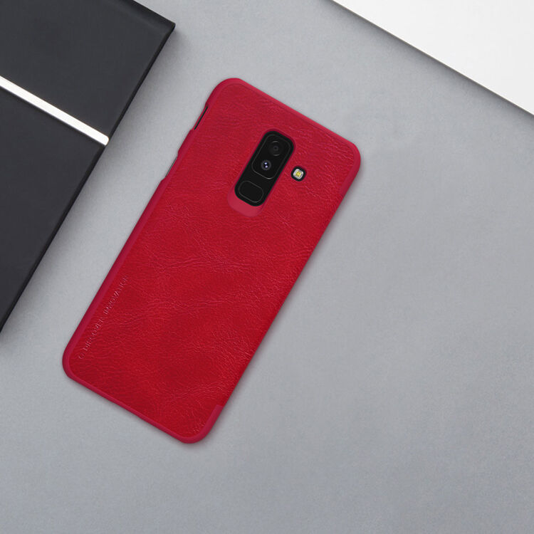 Nillkin Qin kožené flipové pouzdro pro Samsung Galaxy A6 Plus (2018) - černé
