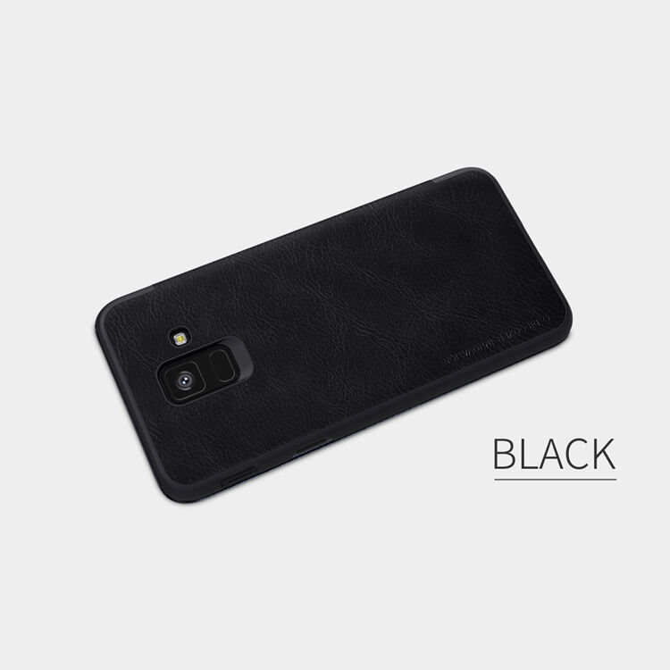Nillkin Qin kožené flipové pouzdro pro Samsung Galaxy A6 (2018) - hnědé