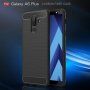 Plastový kryt s broušenou texturou pro Samsung Galaxy A6 Plus (2018) - tmavěmodrý