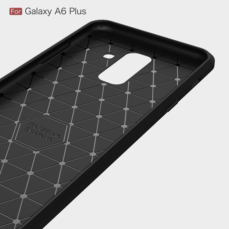 Plastový kryt s broušenou texturou pro Samsung Galaxy A6 Plus (2018) - červený
