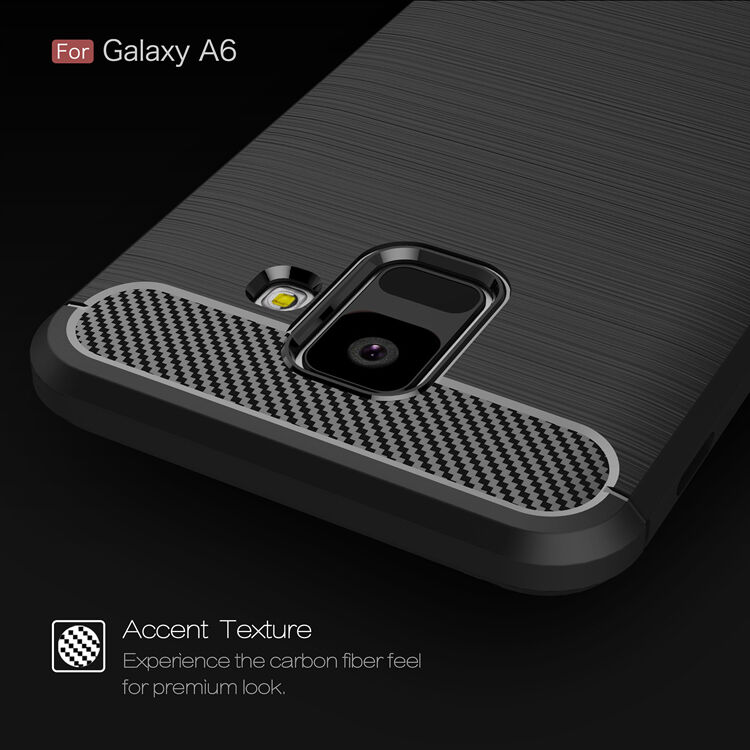 Plastový kryt s broušenou texturou pro Samsung Galaxy A6 (2018) - šedý