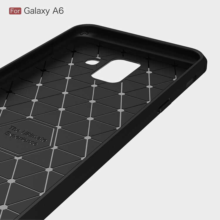 Plastový kryt s broušenou texturou pro Samsung Galaxy A6 (2018) - šedý