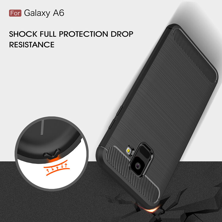 Plastový kryt s broušenou texturou pro Samsung Galaxy A6 (2018) - šedý