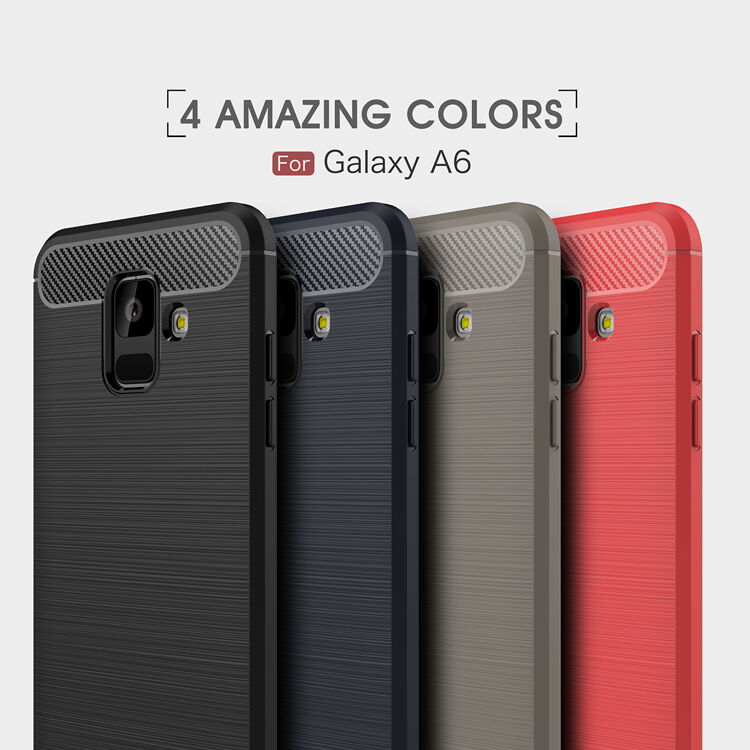 Plastový kryt s broušenou texturou pro Samsung Galaxy A6 (2018) - šedý