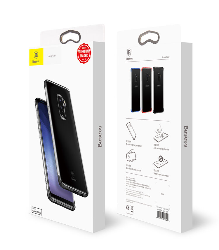 Baseus Armor plastový kryt čirý pro Samsung Galaxy S9 Plus - červený 