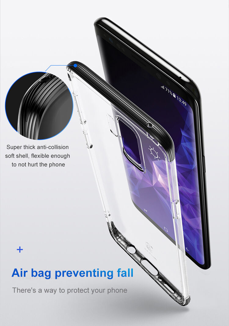 Baseus Armor plastový kryt čirý pro Samsung Galaxy S9 Plus - černý