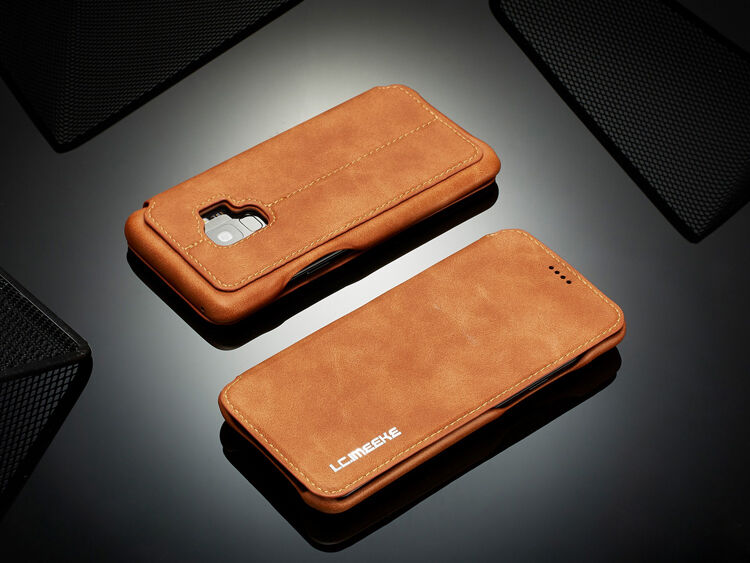LC.Imeeke kožené flipové pouzdro pro Samsung Galaxy S9 - hnědé