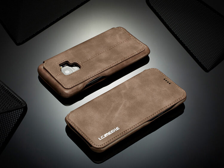 LC.Imeeke kožené flipové pouzdro pro Samsung Galaxy S9 - hnědé