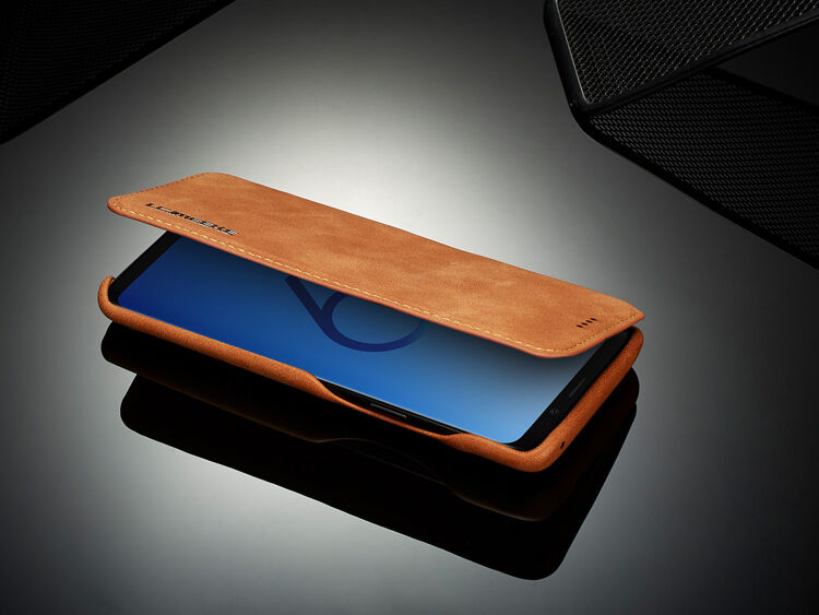 LC.Imeeke kožené flipové pouzdro pro Samsung Galaxy S9 - červené