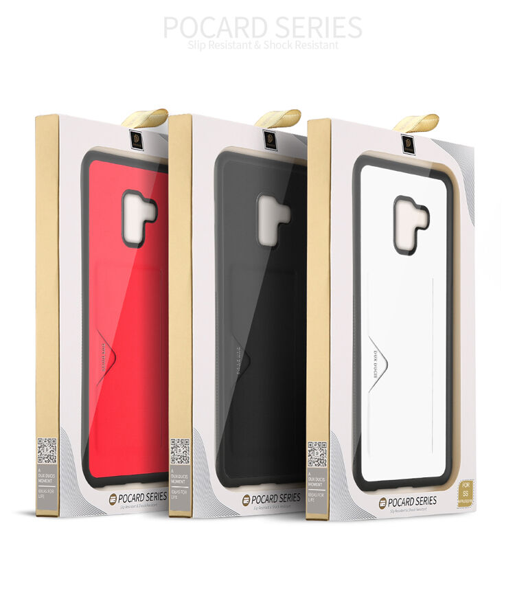 Dux Ducis Pocard kožený kryt pro Samsung Galaxy A8 Plus (2018) - červený
