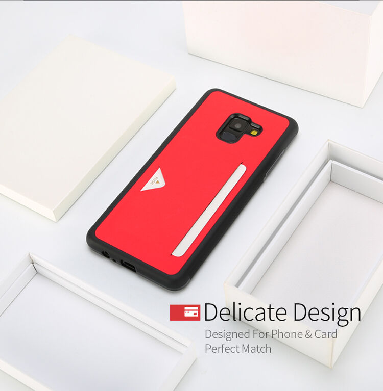 Dux Ducis Pocard kožený kryt pro Samsung Galaxy A8 Plus (2018) - bílý