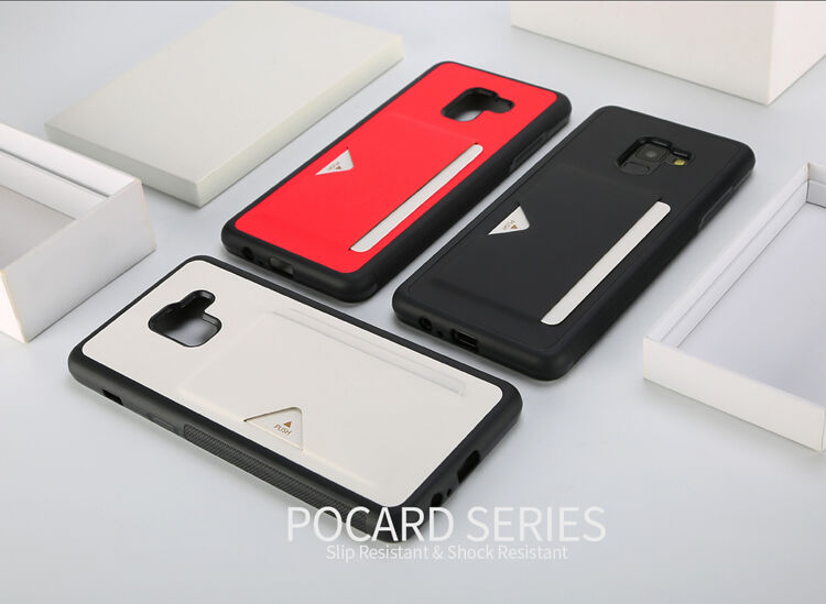 Dux Ducis Pocard kožený kryt pro Samsung Galaxy A8 Plus (2018) - bílý