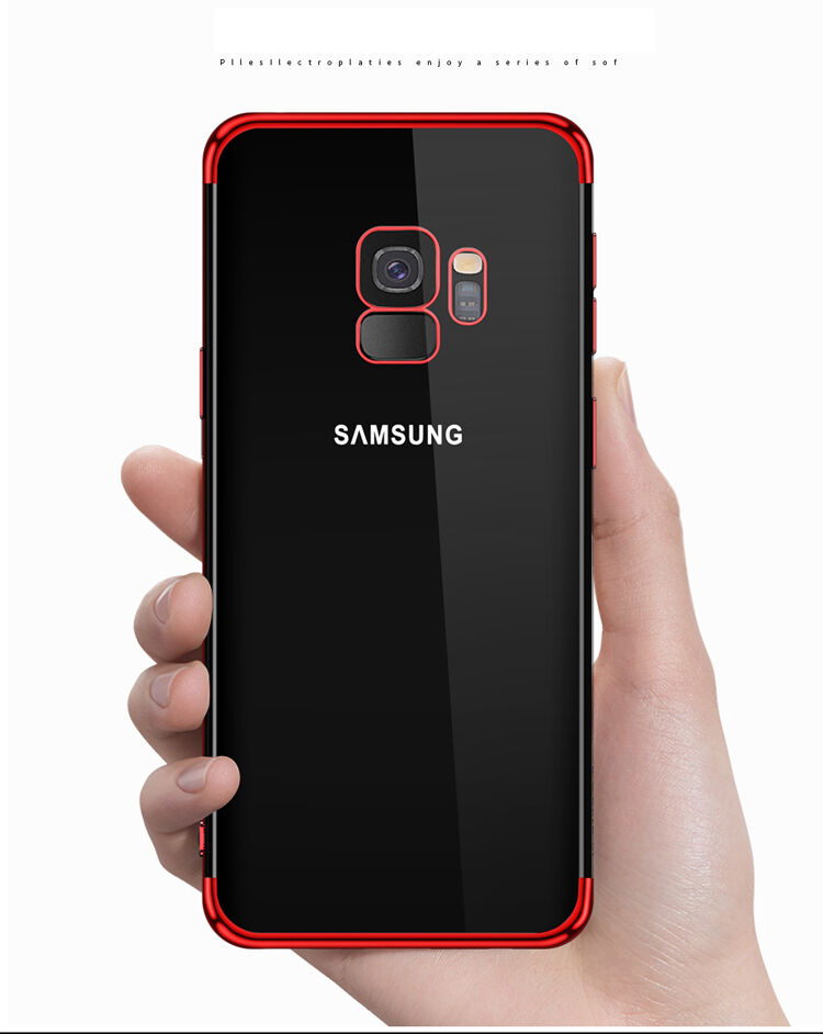 Sulada Plastový čirý kryt s rámečkem pro Samsung Galaxy S9 - stříbrný