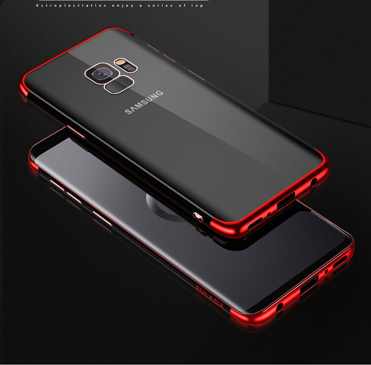 Sulada Plastový čirý kryt s rámečkem pro Samsung Galaxy S9 - stříbrný
