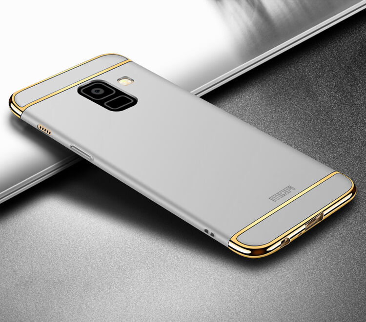 Mofi Plastový kryt pro Samsung Galaxy A8 Plus (2018) - stříbrný