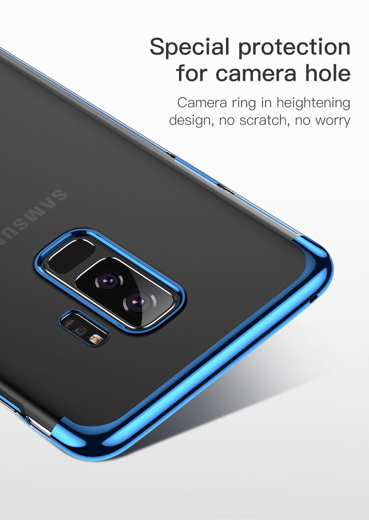 Baseus Glitter čirý kryt s rámečkem pro Samsung Galaxy S9 Plus - zlatý