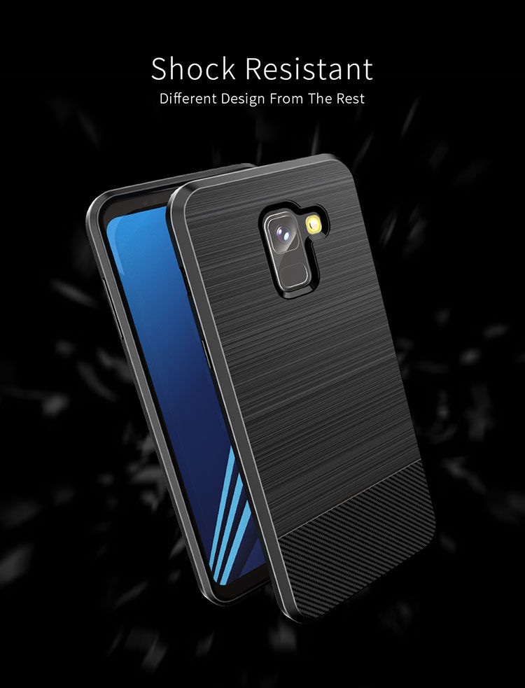 Dux Ducis S kryt s broušenou texturou pro Samsung Galaxy A8 Plus (2018) - modrý