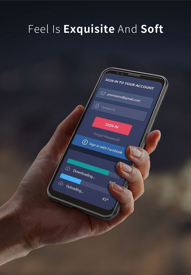 Dux Ducis S kryt s broušenou texturou pro Samsung Galaxy A8 Plus (2018) - modrý