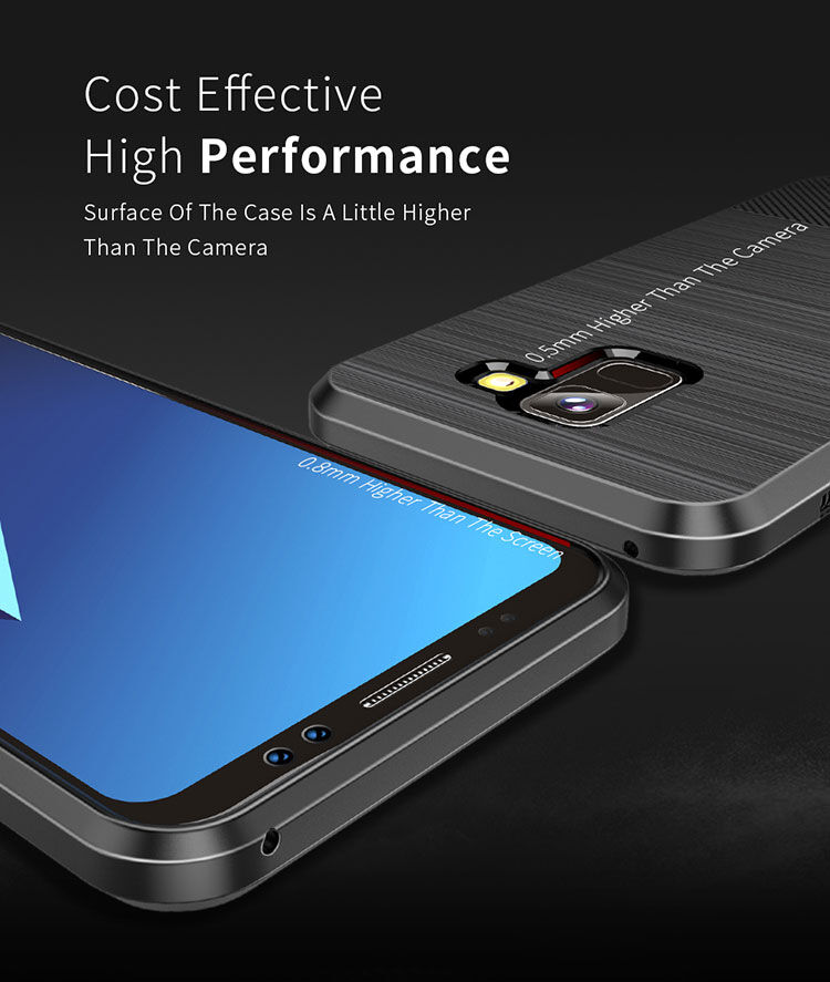 Dux Ducis S kryt s broušenou texturou pro Samsung Galaxy A8 Plus (2018) - modrý
