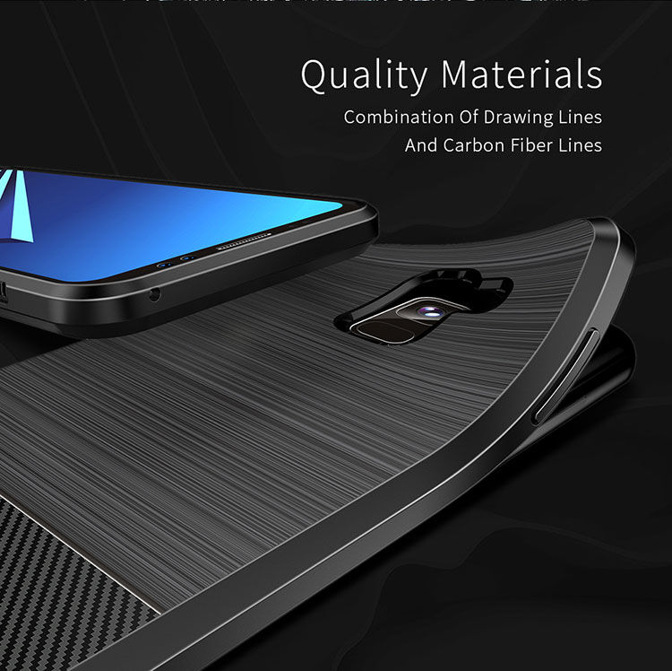 Dux Ducis S kryt s broušenou texturou pro Samsung Galaxy A8 Plus (2018) - modrý