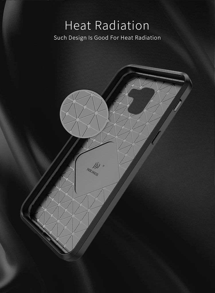 Dux Ducis S kryt s broušenou texturou pro Samsung Galaxy A8 Plus (2018) - modrý