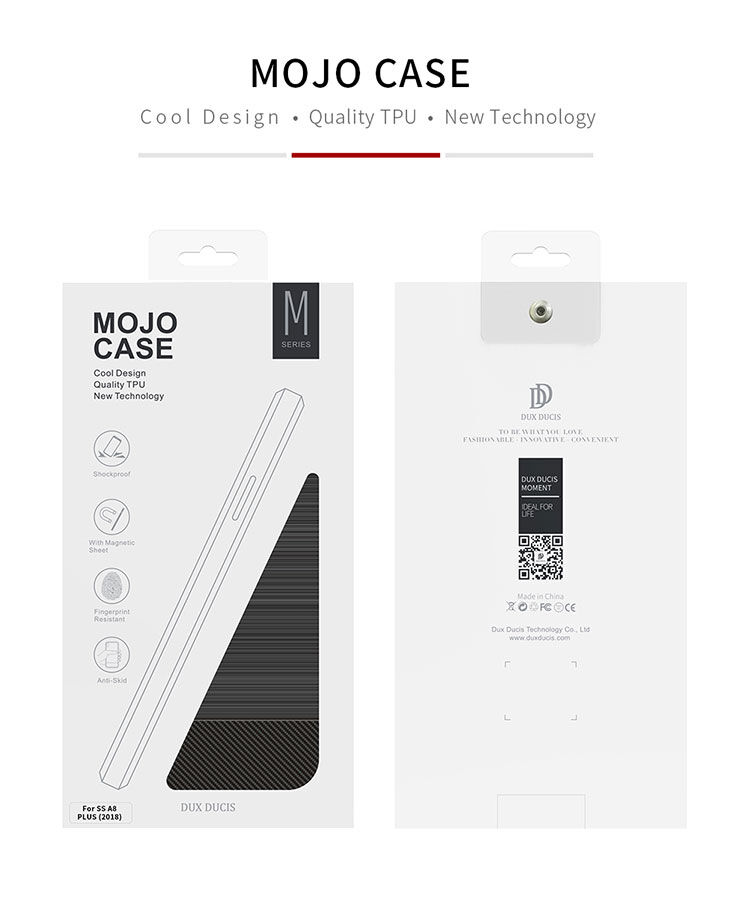Dux Ducis S kryt s broušenou texturou pro Samsung Galaxy A8 Plus (2018) - modrý