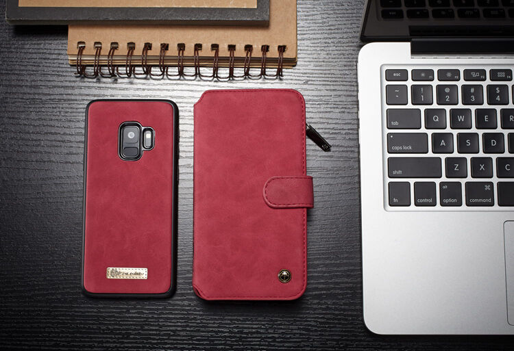 Caseme 2v1 peněženkové pouzdro pro Samsung Galaxy S9 - červené