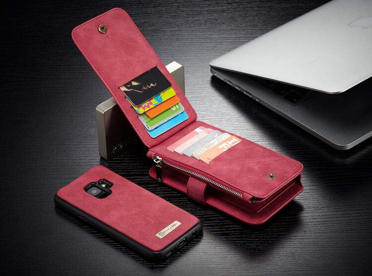 Caseme 2v1 peněženkové pouzdro pro Samsung Galaxy S9 - červené