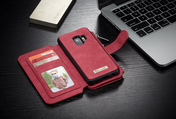 Caseme 2v1 peněženkové pouzdro pro Samsung Galaxy S9 - červené