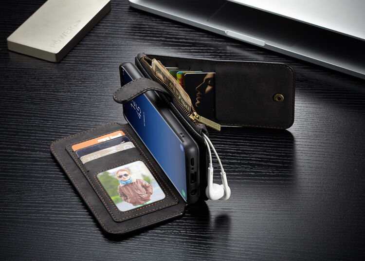 Caseme 2v1 peněženkové pouzdro pro Samsung Galaxy S9 - černé