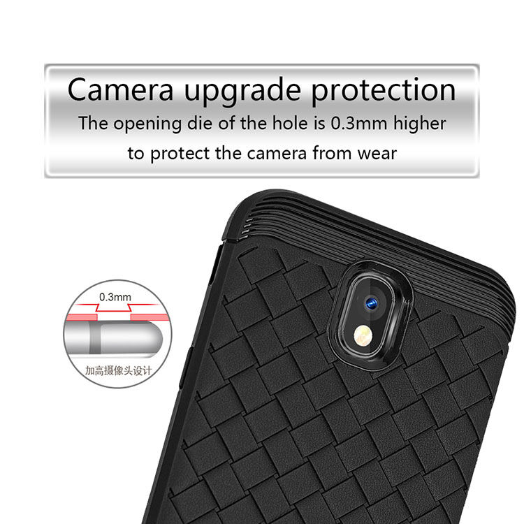 Plastový kryt s proplétanou texturou pro Samsung Galaxy J5 (2017) - červený