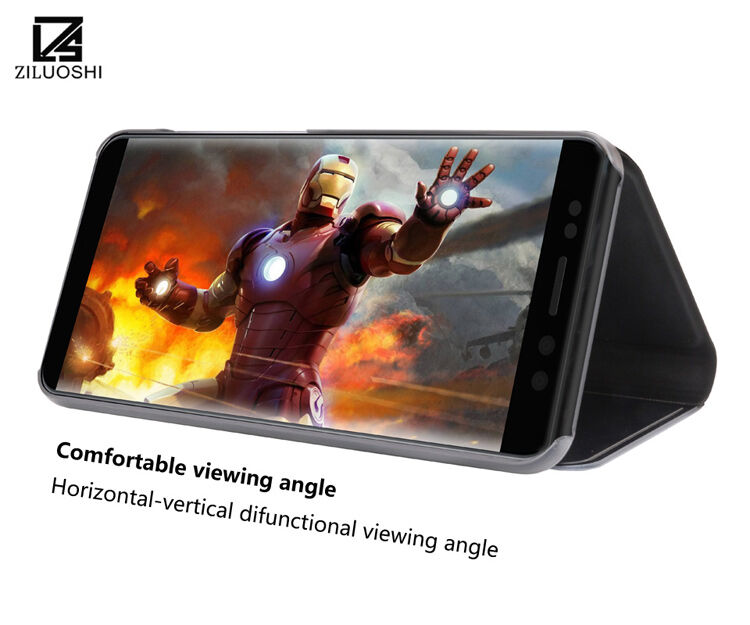 Zrcadlový pokovený kryt pro Samsung Galaxy A8 (2018) - černý