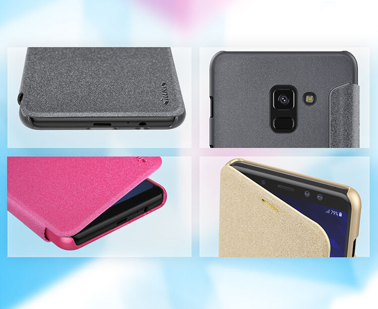 Nillkin Sparkle flipové pouzdro pro Samsung Galaxy A8 (2018) - šedé