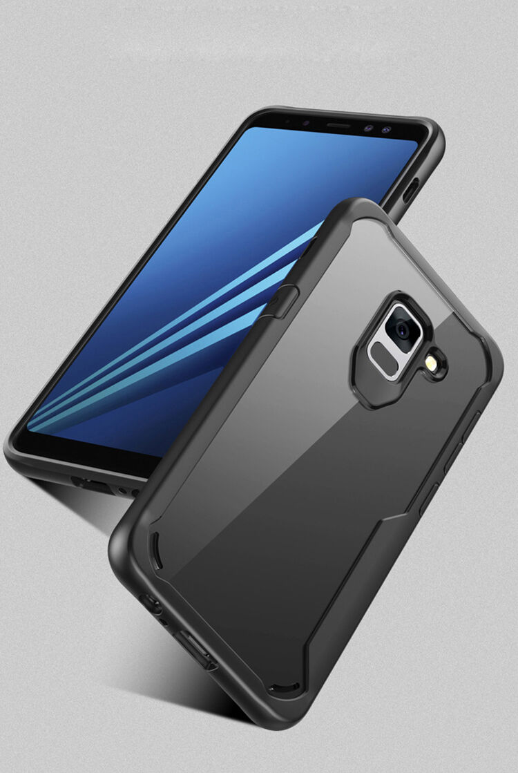 Nárazuvzdorný plastový kryt pro Samsung Galaxy A8 Plus (2018) - černý