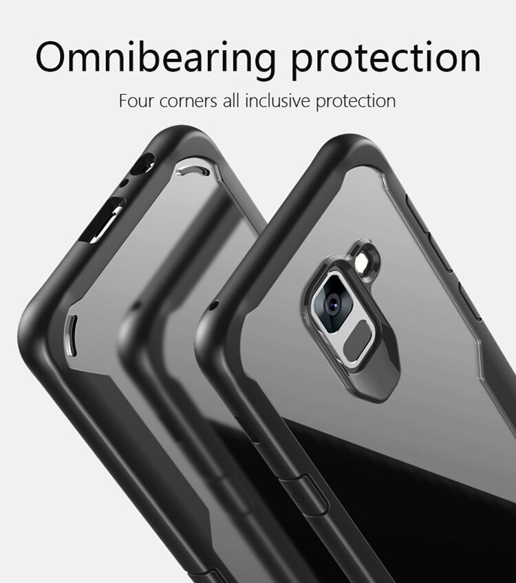 Nárazuvzdorný plastový kryt pro Samsung Galaxy A8 Plus (2018) - černý