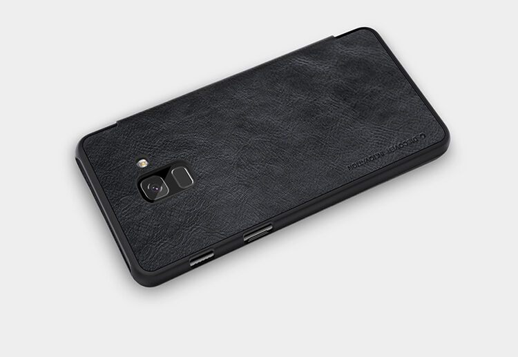 Nillkin Qin kožené flipové pouzdro pro Samsung Galaxy A8 (2018) - hnědé