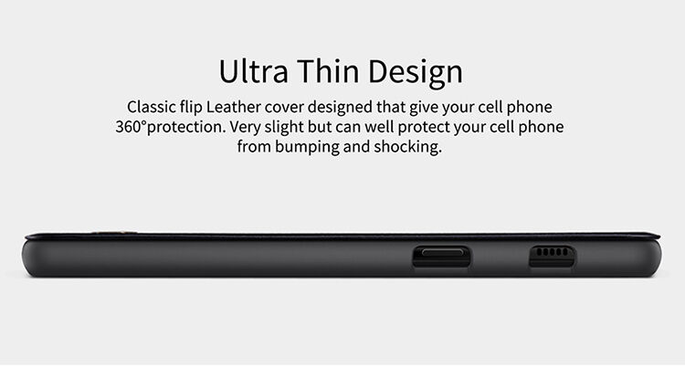 Nillkin Qin kožené flipové pouzdro pro Samsung Galaxy A8 Plus (2018) - černé