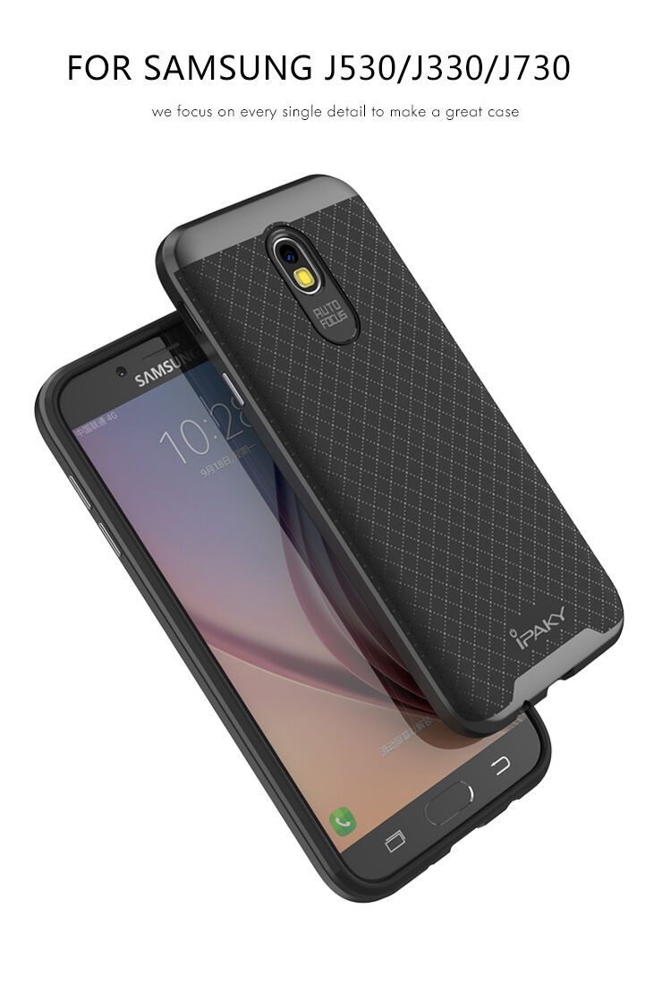 Ipaky Plastový kryt s rámečkem pro Samsung Galaxy J5 (2017) - černostříbrný