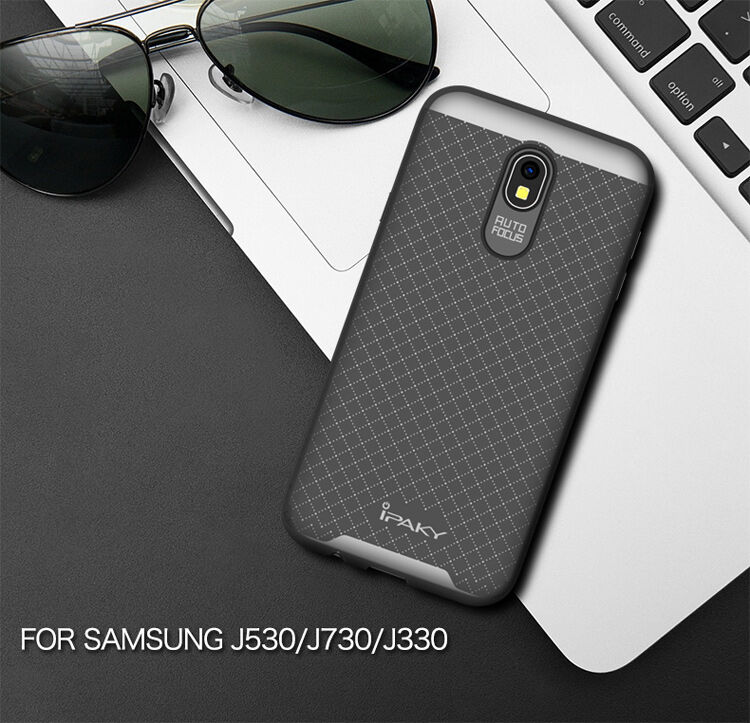 Ipaky Plastový kryt s rámečkem pro Samsung Galaxy J5 (2017) - černostříbrný