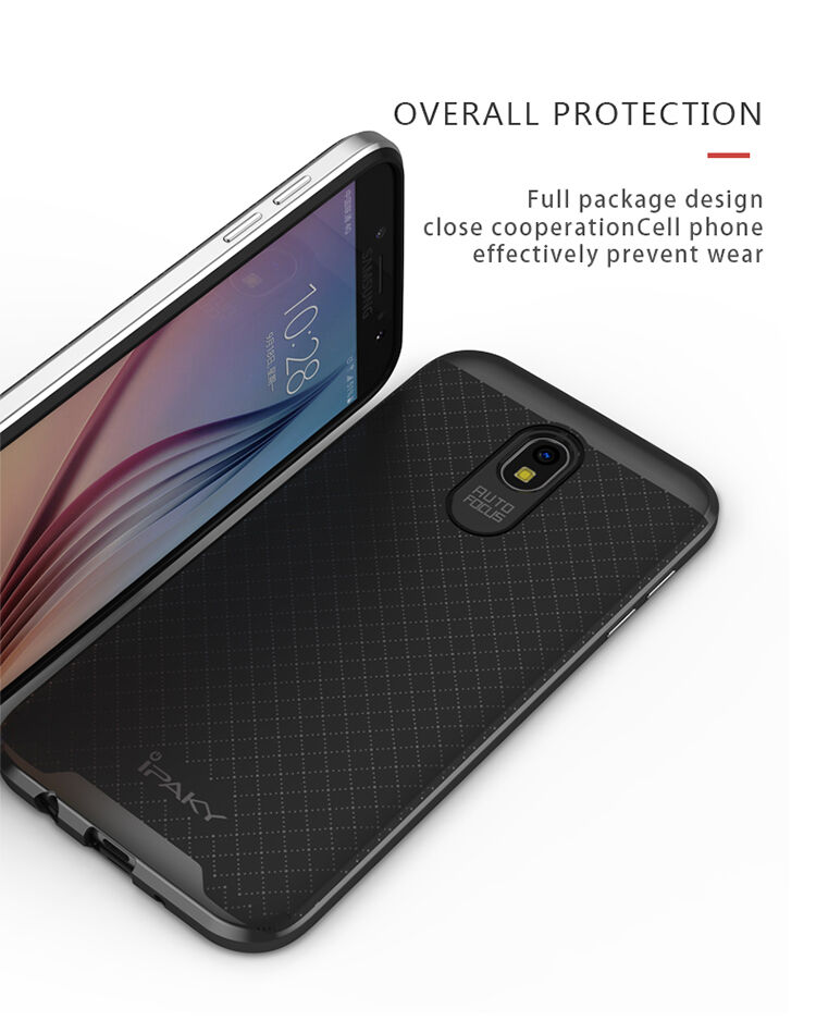 Ipaky Plastový kryt s rámečkem pro Samsung Galaxy J5 (2017) - černostříbrný