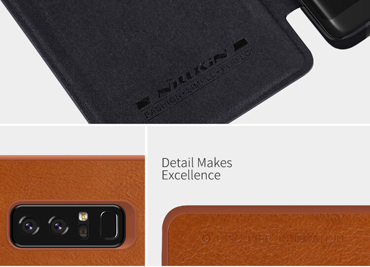Nillkin Qin Kožené flipové pouzdro pro Samsung Galaxy Note 8 - hnědé