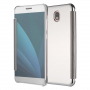 Zrcadlový flipový kryt pro Samsung Galaxy J3 (2017) - stříbrný