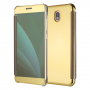 Zrcadlový flipový kryt pro Samsung Galaxy J3 (2017) - zlatý