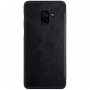 Nillkin Qin kožené flipové pouzdro pro Samsung Galaxy A8 Plus (2018) - černé