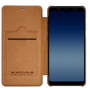 Nillkin Qin kožené flipové pouzdro pro Samsung Galaxy A8 Plus (2018) - hnědé