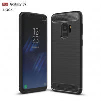 Plastový kryt s broušenou texturou pro Samsung Galaxy S9 - černý