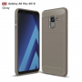 Plastový kryt s broušenou texturou pro Samsung Galaxy A8 Plus (2018) - šedý