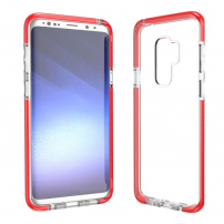 Plastový kryt čirý s rámečkem pro Samsung Galaxy S9 Plus - červený